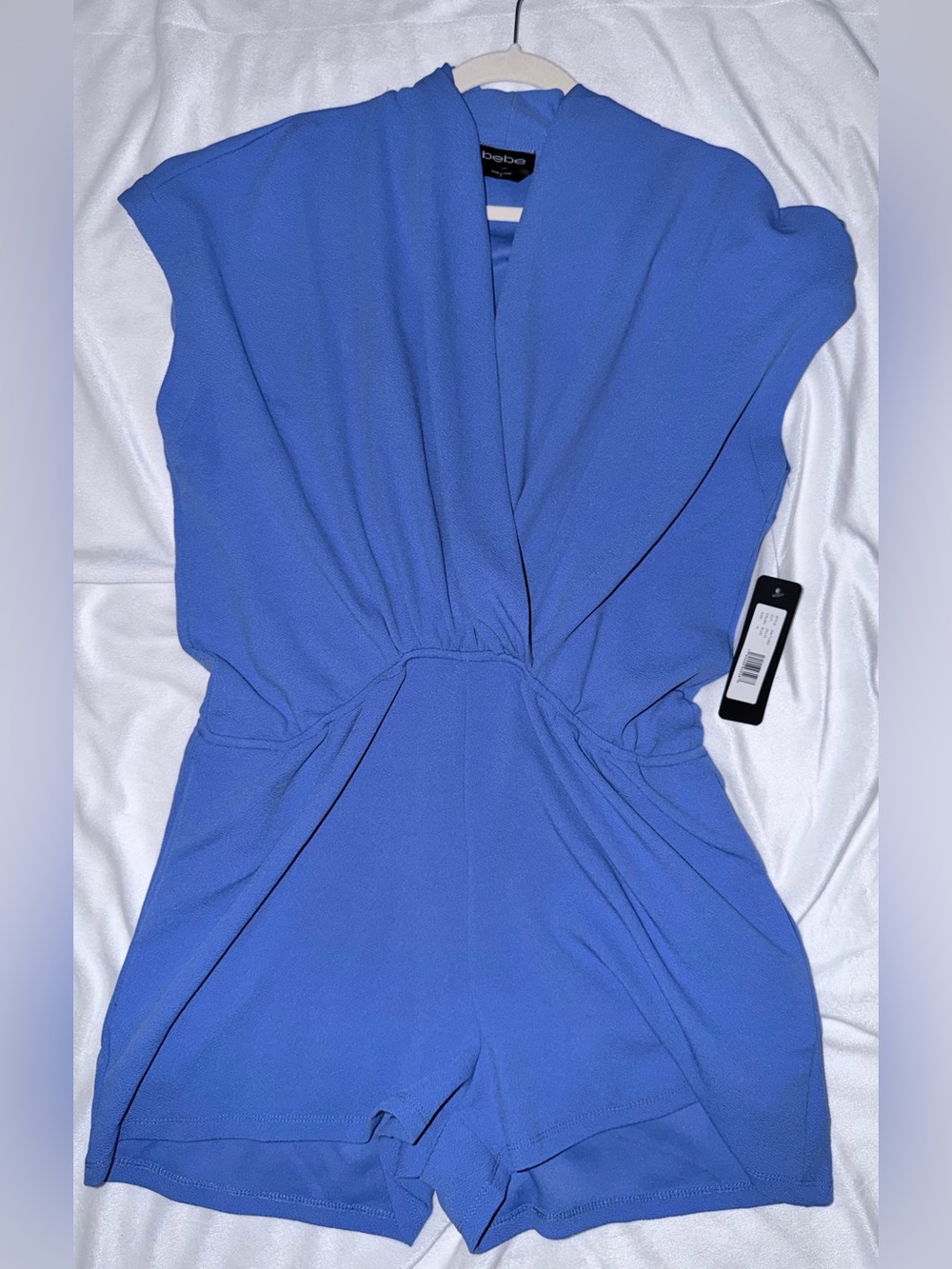 bebe Blue V-Neck Romper